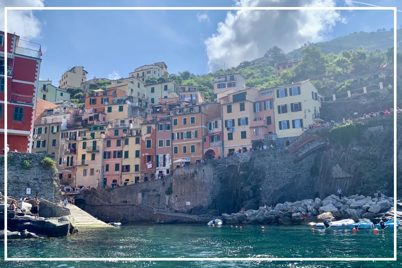View of Riomaggiore from the water