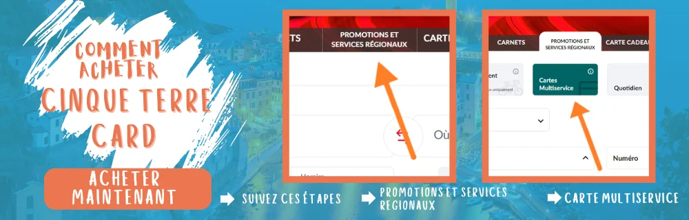 Marche à suivre pour acheter une carte cinque terre avec Trenitalia