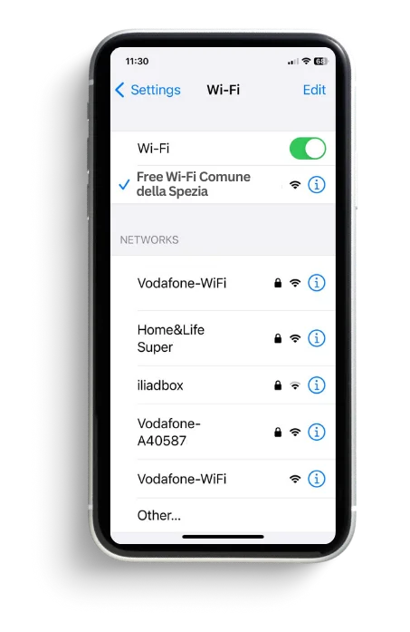 Free La Spezia Wifi - settings