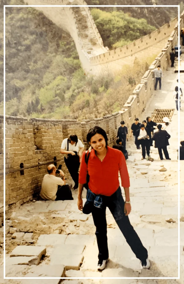 Lucille walking the Great Wall of China