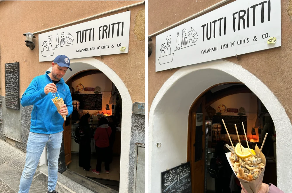 affordable street food in Cinque Terre