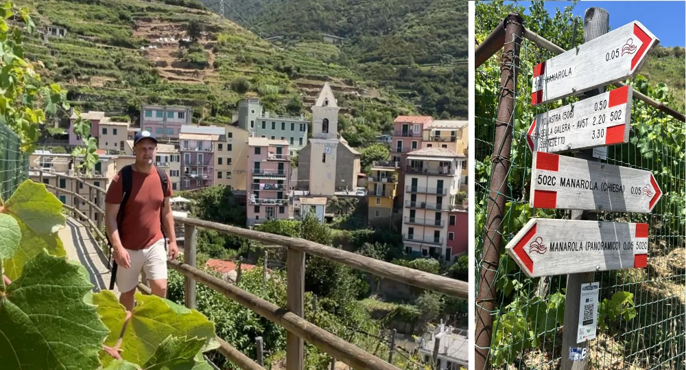Walking the Vineyard Trail in Manarola